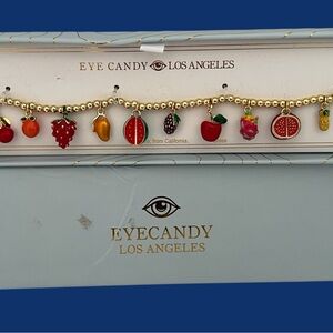 Eye Candy Los Angeles Vibrant Fruit Charm Bracelet